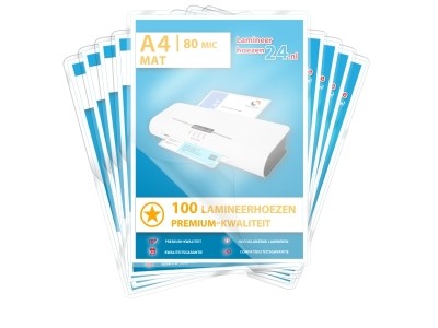 Megapakket 2000 lamineerhoezen - A4, 2 x 80 mic, mat