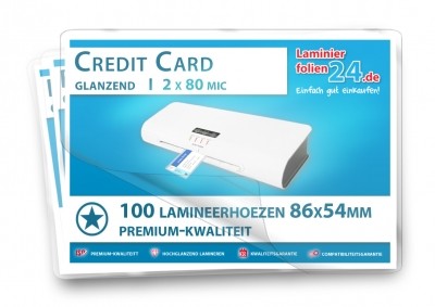 Lamineerhoezen Credit Card (54 x 86 mm), 2 x 80 mic