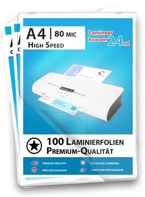 Lamineerhoezen A4, 2 x 80 Mic, glanzend, EXPRESS